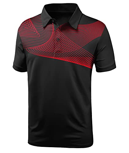 Zity Golf Polo Shirts For Men Short Sleeve Athletic Tennis T-Shirt 035-Red-L #TOP1