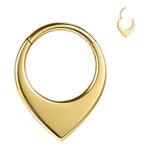 BodyAce 16G Gold Septum Clicker Rings Cover
