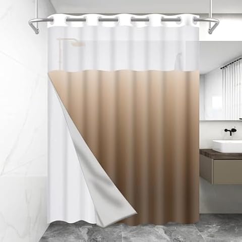 MOXDBT No Hook Ombre Shower Curtain Set Cover