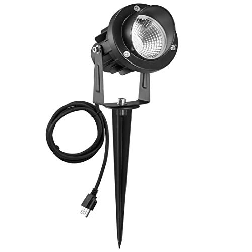 ANMKOT Outdoor LED Spotlights 7W,120V AC,3000K Warm White,Metal Ground Stake, Tree Lights,Flag Light,Outdoor