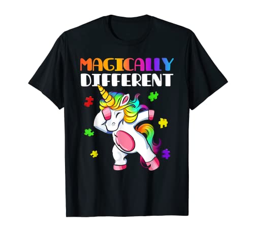 Concientización sobre el autismo de unicornio mágicamente diferente Camiseta