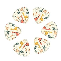 Lot de 12 médiators de guitare avec boîte Motif girafe abstraite Gris - Les Beatles, Paul McCartney, John Lennon, RIngo Starr, George Harrison Lot de 12 médiators de guitare avec boîte Motif girafe abstraite Gris – Image 2