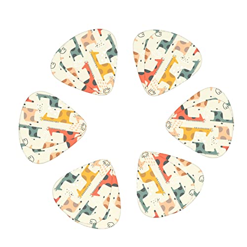 Lot de 12 médiators de guitare avec boîte Motif girafe abstraite Gris - Les Beatles, Paul McCartney, John Lennon, RIngo Starr, George Harrison Lot de 12 médiators de guitare avec boîte Motif girafe abstraite Gris – Image 3