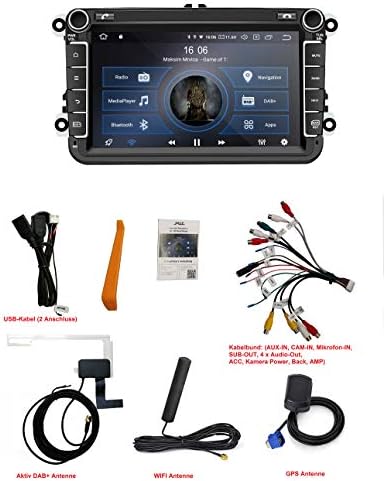 M.I.C. AV8V7-lite Android 11 radio samochodowe z navi zamiennik do VW Golf t5 touran Passat RNS RCD Skoda SEAT: DAB Plus Bluetooth 5.0 WiFi 2 DIN 8" IPS ekran 2G+32G USB akcesoria samochodowe karta europejska