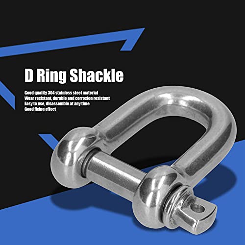 XHTLLO 304 Stainless Steel D Annulus Anchor Shackle Set, Marine Grade Chain Connector Kit, Ideal for Industrial, Construction, and Marine Applications(2pcsM16)