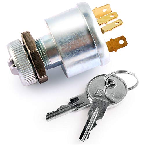 Roykaw EZGO Ignition Switch and Key Kits for 1981-up Gas Electric Golf Cart - 4 Terminal with Lights OEM# 33639G01