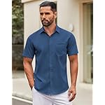 COOFANDY Mens Short Sleeve Casual Button Down Shirts Summer Untucked Dress Shirts with Pocket - Image 2