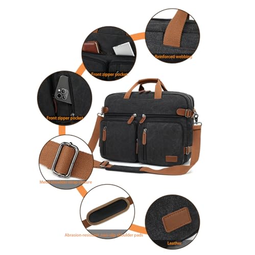 Mens Satchel Bag Crossbody 17 Inch Laptop, Vintage Crossbody Lightweight Shoulder Work Briefcases, Business Travel (Brown)3