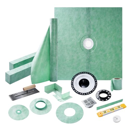 Shower Curb Kit with Tray & Membrane, 72x72
