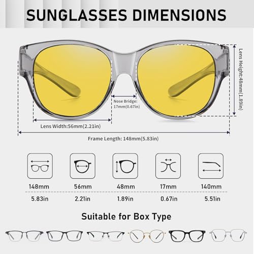 Image of HAOLOTA Night Vision Glasses for Driving Anti Glare, Polarized Nighttime Safety Glasses for Women Men UV400 Protection