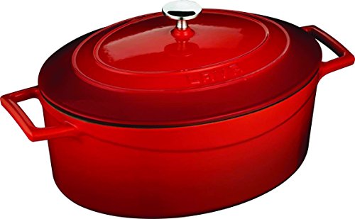 LAVA Cookware LV O' TC 29 K1 pirofila Ovale da Forno, Dimensioni 23 x 29 cm, in ghisa, Colore: Rosso
