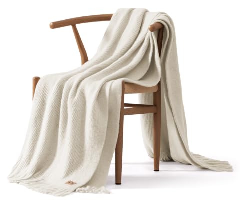 UGG Margot Knit Throw Blanket, Lightweight Home Decor, 50" x 70", Cream