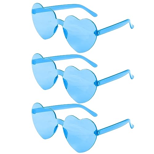 ZNHIS Heart Shaped Party Glasses - 3 Pairs, Colorful Sunglasses