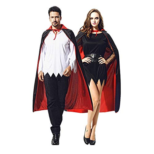 Cakka Halloween Vampire Cloak, 55 Inch Reversible Halloween Costume Cape With Vampire Teeth And Ears thumb #4