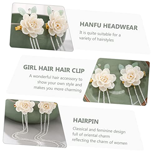 Barrette à pompons rétro Healeved avec pince cheveux Hanfu stable