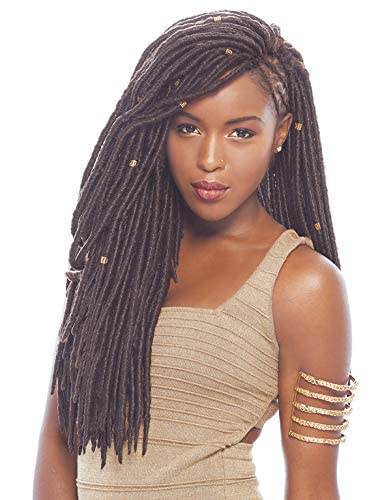 Janet Collection Synthetic Hair Crochet Braids 2X Havana Mambo Faux Locs 18" (4-Pack, 1B)
