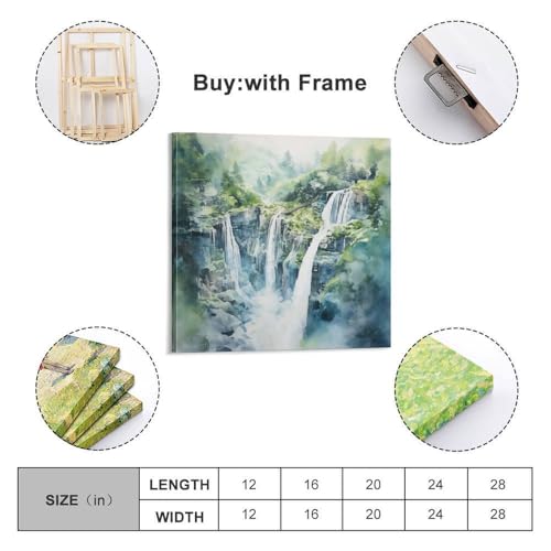 Poster cascade forêt indonésienne brume pour salon zen moderne