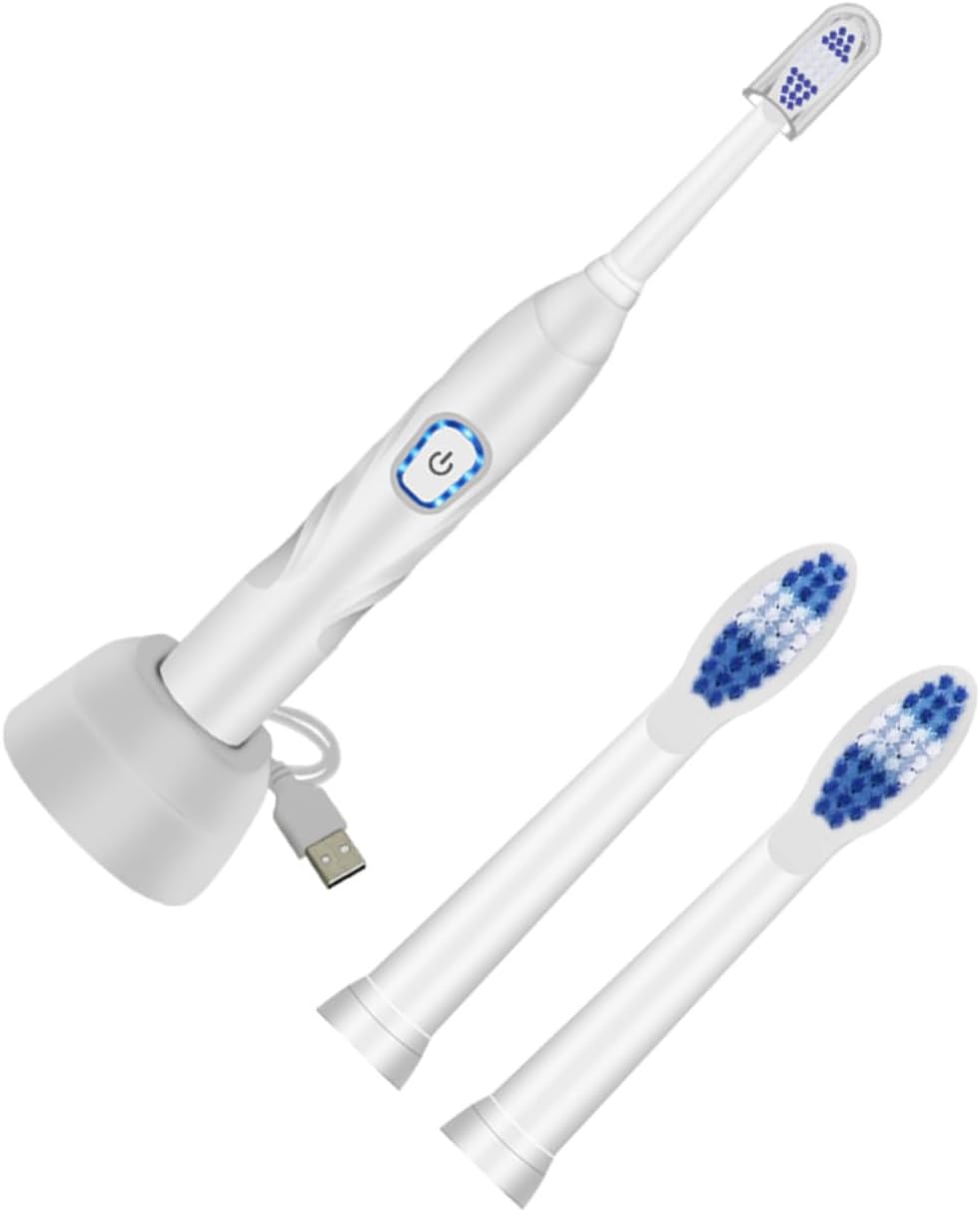 minkissy 1set USB Charging Electric Toothbrush for Boys and Girls Function Modes Auto Timer Deep Clean Design for Boys and Girls White