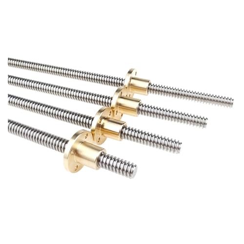 Metal Ball Screw nut T12 Trapezoidal Screw 100mm -1500mm Pitch 2mm Lead 2mm Leadscrew with Brass Nut(500mm)