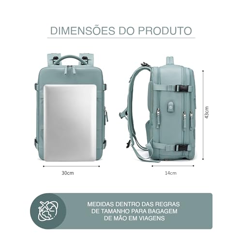 Mochila Executiva Reforçada para Viagens, Mala de Mão Impermeável para Notebook, Mochila para Academ