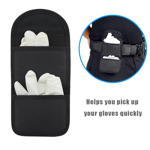 WeddHuis 2 Stück Gürtel Handschuhtasche,Latex Handschuh Einweg Handschuhhalter,Doppelte Handschuhtaschen für 5,7 cm Dienstgürtel
