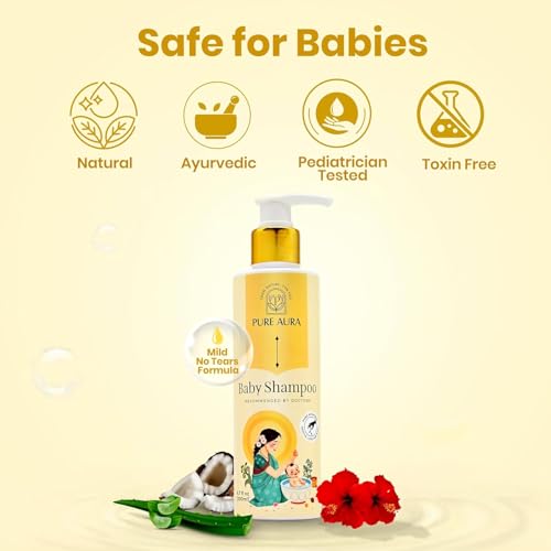 Image of Pure Aura Clean Baby Kit | Tear-Free Baby Shampoo & Gentle Body Wash | Ayurvedic Daily Cleansing for Hair & Skin | Mild, Safe & Natural Formula for Newborns, Infants & Toddlers | Sulfate-Free Care