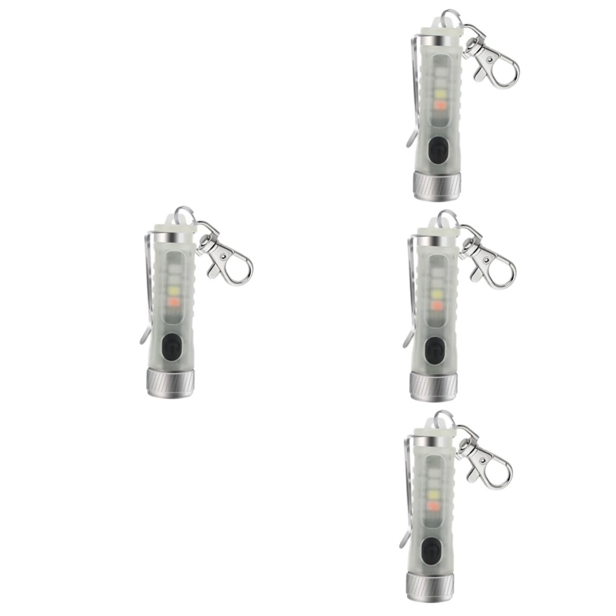 BESPORTBLE 4pezzi Mini Torcia Ricaricabile Led Portachiavi Leggera e Compatta Modalità Di Illuminazione Per Esterni Per Campeggio e Attività All Aperto