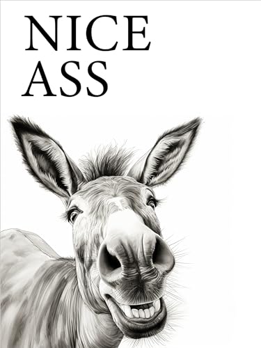 Deqosy Esel Nice A**, Poster 30cm x 40cm ohne Rahmen, Toilette Badezimmer Deko, Wand-Deko Bilder Lustiges Geschenk