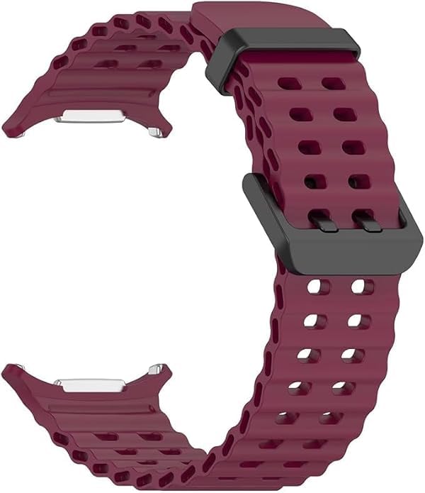 Image of CERLINK Ocean Silicone Sport Bands For Samsung Galaxy Watch Ultra 47MM Band, Adjustable Breathable Soft Waterproof Strap For Galaxy Watch 7 Ultra