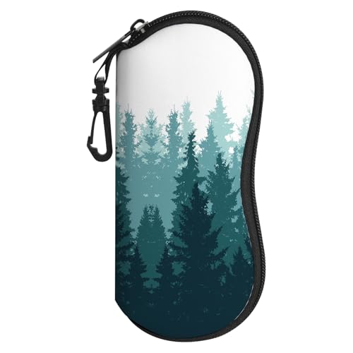 Image of Sunglasses Soft Case, Cute Ultra Light Portable Neoprene Zipper Eyeglass Glasses Case with Belt Clip for Men Women