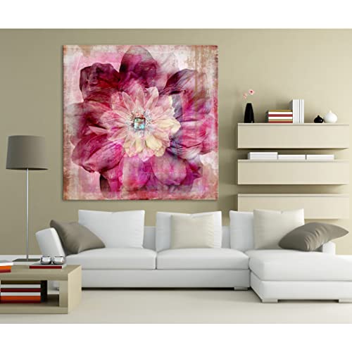 Tableau fleurs de nuit canvas phosphorescent 80x80 art mural moderne - 3