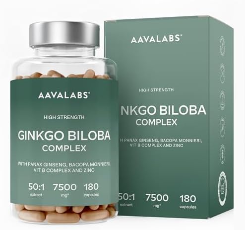 Ginkgo Biloba Integratore 7500mg 50:1 con Ginseng Rosso Coreano, ...