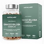 Ginkgo Biloba Integratore 7500mg 50:1 con Ginseng Rosso Coreano, Bacopa Monnieri, Vitamina B Complex, Zinco - Nootropico Integratore Memoria e Concentrazione, Metabolismo, Circolazione - 180 capsule
