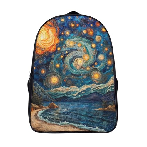 Mochila de viaje infantil para excursiones con capa impermeable y diseño de cielo nocturno