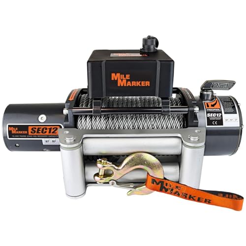 Mile Marker 76-50251bw Sec12 Winch - 12000 Lb. Pull Strength - Steel Cable  R...