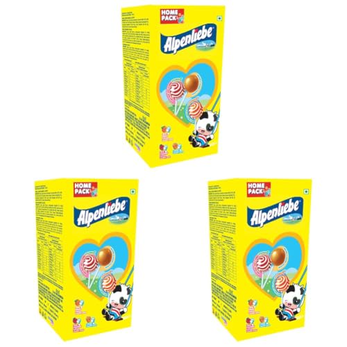 Image of Alpenliebe Pop Assorted Lollipop (Orange, Strawberry & Caramel Flavour)- 384 Grams Pack (48 Pieces) (Pack of 3)