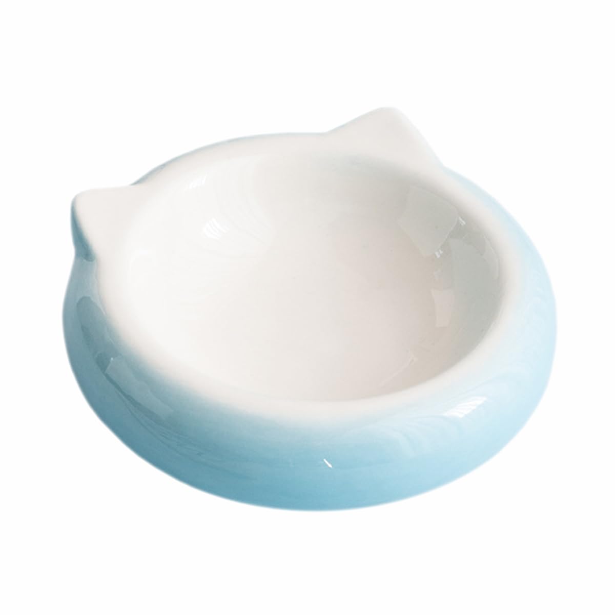 Sizikato Porcelain Cat Bowl, 6.3-Inch Thick Ceramic Pet Water & Food Bowl for Cats & Small Dogs