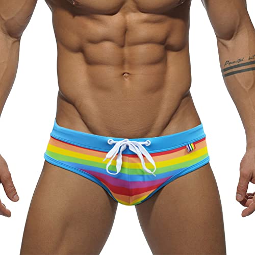 Banana Bucket Men's Rainbow Swimsuit Brief Bikini Swim Underwear2