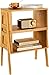 Pipishell Bamboo Stackable End Tables, Wood Living Room Nightstand, Bedside Tables for Bedroom Storage, 2PCS