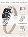 TOYOUTHS Compatible with Apple Watch Bands Women 38/40/41/42mm Dressy Slim Leather Strap with Designer Celtic Interlock Knot Bracelet for iWatch Series 11 10 9 8 7 6 5 4 SE 3 2 1, Starlight/Silver