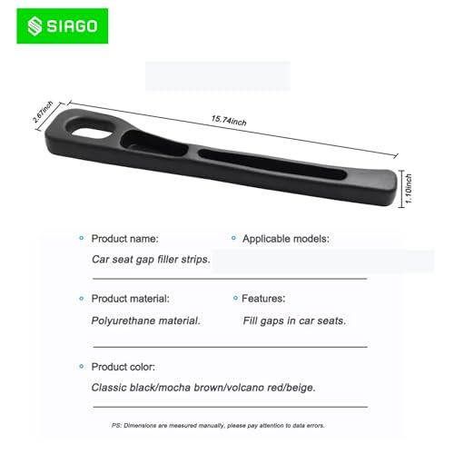 Image of SIAGO SIA126 Car Seat Gap Filler -Slot for Storing Phone, Cards & Coins - Prevents Items from Dropping - Universal Fit for Car (Beige)