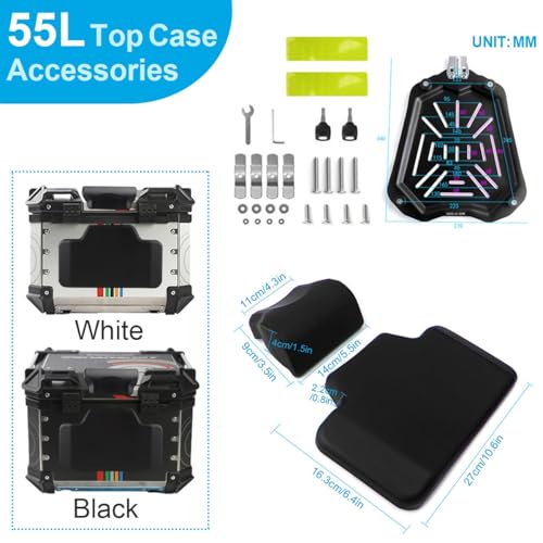 Top case en aluminium 55L étanche pour sécuriser votre casque - 7
