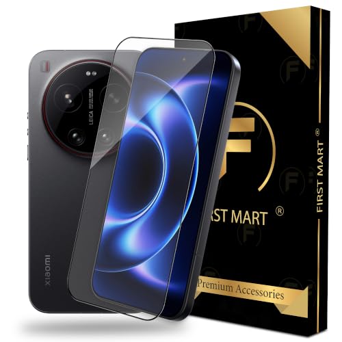 Image of FIRST MART Tempered Glass for Xiaomi 17 Ultra, 9H Full-Glue Screen Protector, 3D Edge-to-Edge, HD Clear, Oleophobic, Case-Friendly, Black, Pack of 1