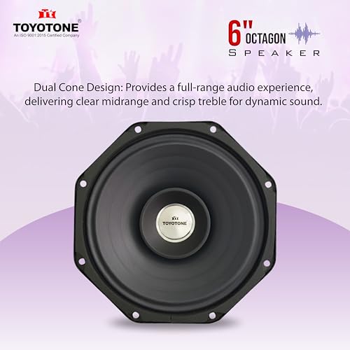 Image of 6 inch Inch / 20 Watt / 4 Ohms /Octagon Speaker Dual Cone 72X15 Magnet for Car and Home Audio Speaker Siva Paper Cone, Siva Spider and 100% Pure Copper Kapton Coil(Not Subwoofer and Woofer)