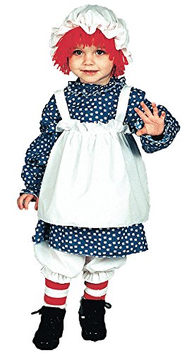 Morris Costumes Raggedy Ann Costume: Girls Toddler Size (2T-4T), Blue White Multicolor