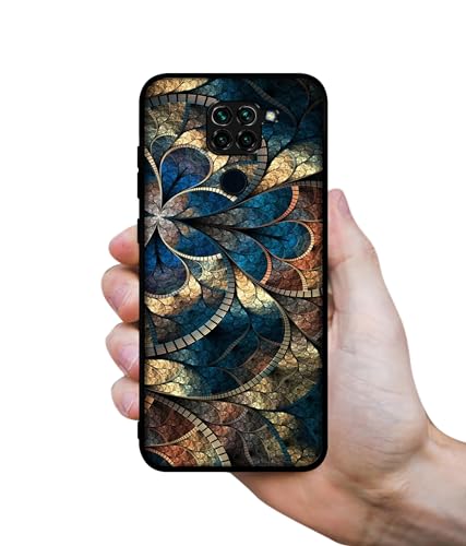 Image of Fractional Pattern Design Premium 2D Printed Metal Back Case Cover for Mi Redmi Note 9 4G