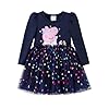 Peppa Wutz Kleid Mädchen Prinzessin Glitzer Tüllkleid Kostüm Kleider Festliches Kinder Langarm Kleidung Peppa Pig Herbst Winter Outfit Schul Party Tutu Kleider für Mädchen 2-6 J. 82 90 98 104 110 116