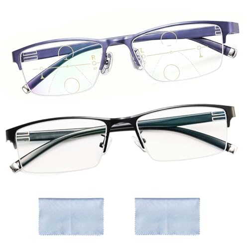 Toimveok 2 Pcs Gafas Autograduables Inteligentes Gafas Presbicia, Con 2 Paños Protección Contra La Luz Azul Doble Función Para Visión De Cerca Y De Lejos Adecuadas Ajuste Automático Enfoque