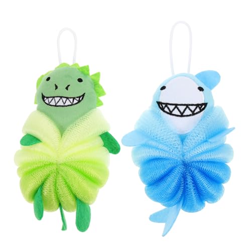 FOYTOKI 2個カートゥーン バス スポンジ 体用スクラバー 子供用やわらかい