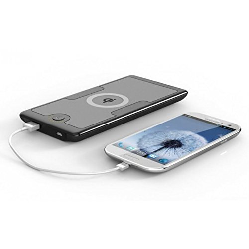 Qshell Batterie Externe Portable 6000 mAh et Chargeur sans Fil Compatible Qi - Blanc